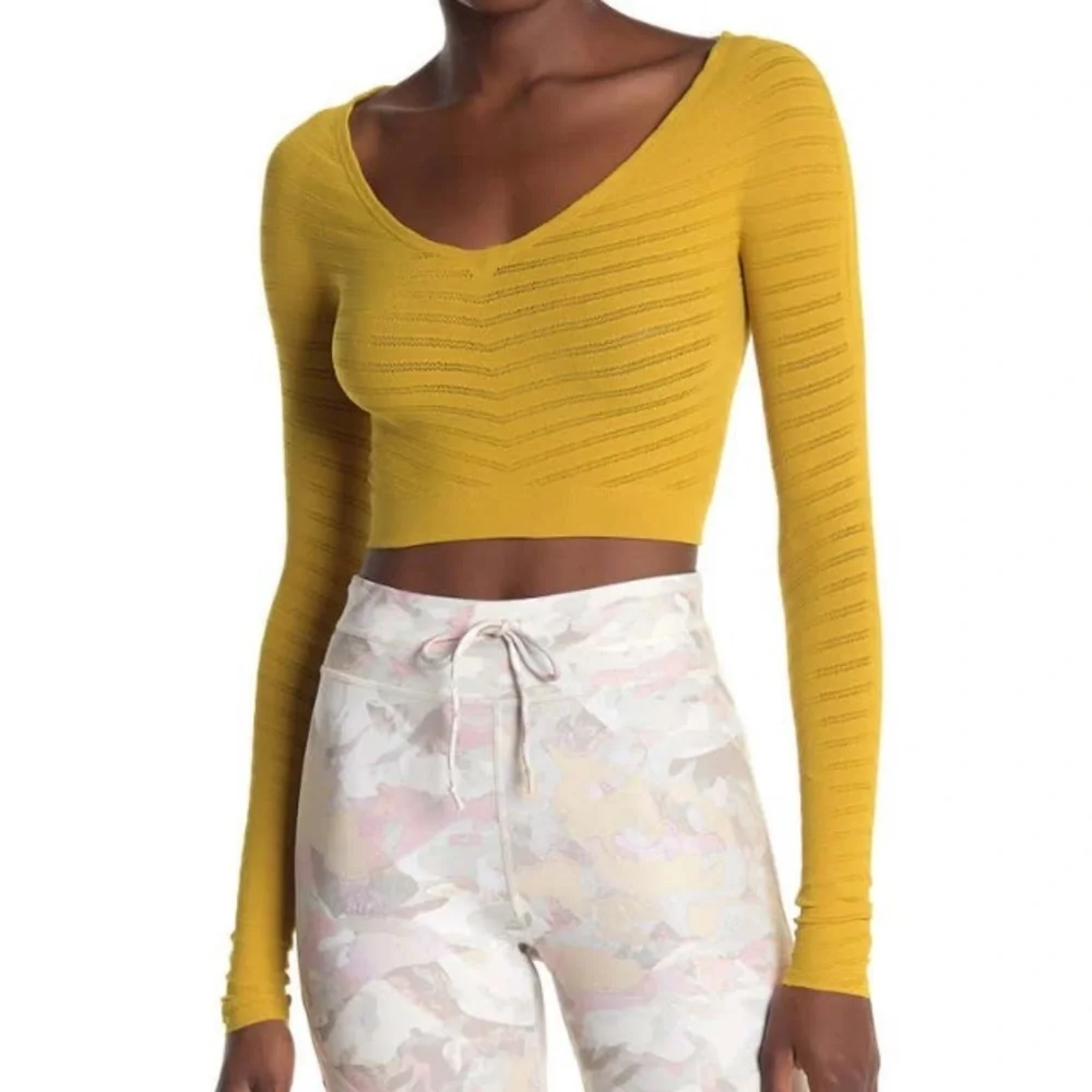 NWT Free People Gone Adrift Long Sleeve Crop Top S